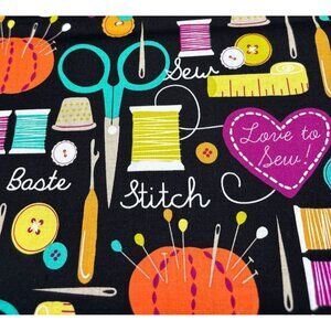 Michael Miller "Love To Sew" Cotton Fabric 20"x44" Sewing Theme